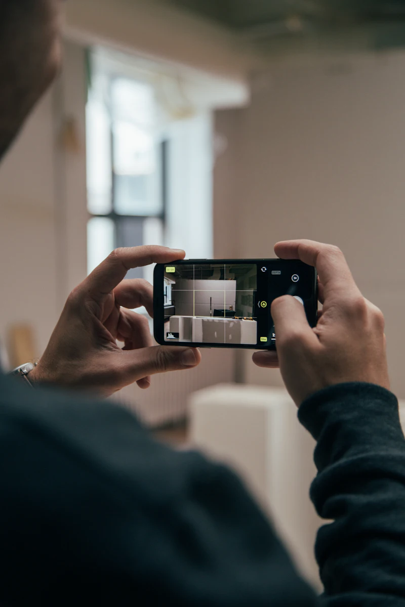 Iemand maakt met een smartphone een foto voor social media.